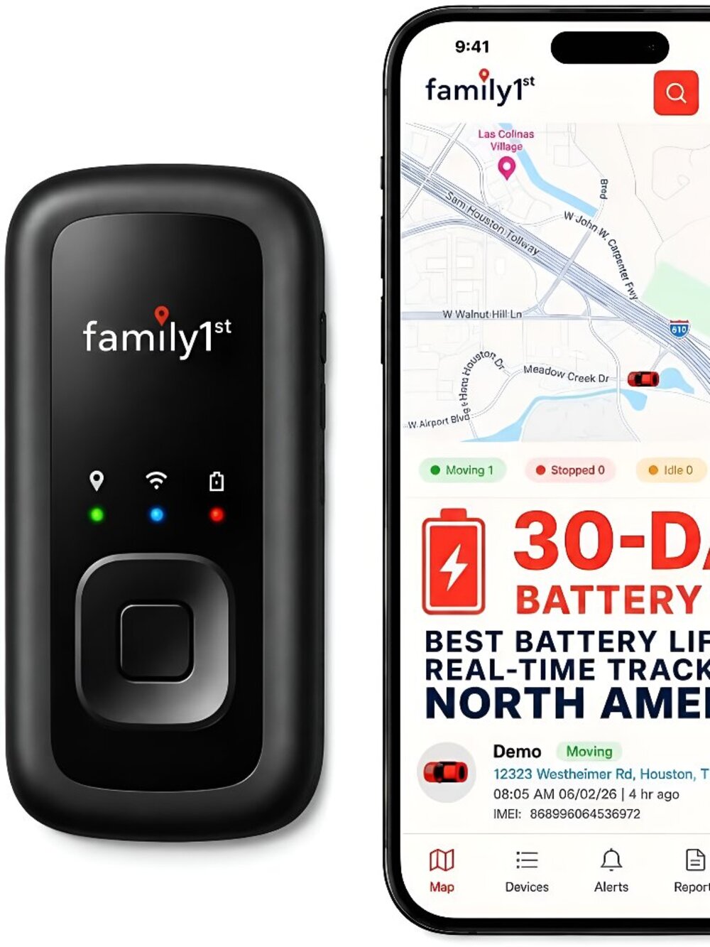 Portable Automobile GPS Trackers for Vehicles, Loved Ones, Real Time Track - D
